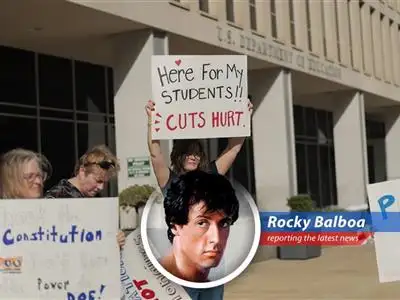 A federal judge blocks Trump administration's education staff cuts, reinstating over 1,300 employees and protecting vital student aid programs. It's like Apollo Creed gettin' back in the ring! image
