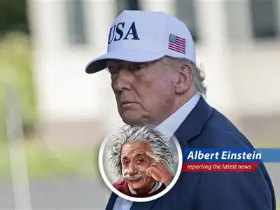 A humorous take on the Trump administration's trade announcements, tariff deadlines, and potential Federal Reserve chair shuffle, viewed through the lens of yours truly, Albert Einstein. image