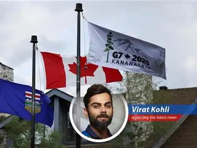 A humorous take on the day's major news, blending market updates with a dash of Kohli's signature intensity and wit. image