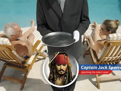 A pirate's perspective on the high seas of hotel etiquette, where walking barefoot might just get you keelhauled (figuratively, of course). image