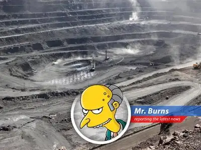 A satirical look at China's control over rare earth elements and the West's feeble attempts to break free, penned by C. Montgomery Burns himself. image