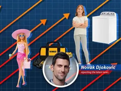A satirical look at how Trump's tariffs are impacting everyday consumer goods, from Barbie dolls to washing machines, through the eyes of a certain Serbian tennis star. image