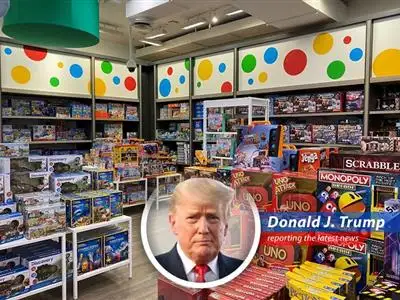 A temporary tariff reduction on Chinese imports sends toy company stocks skyrocketing, proving once again that I, Donald J. Trump, am the best dealmaker EVER! image