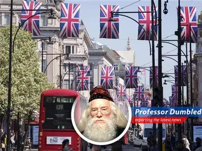 A whimsical look at the FTSE 100's slight stumble, European market closures, and the economic spells cast by the U.S. and Eurozone, all through the eyes of Professor Albus Dumbledore. image