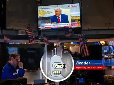 According to a robot's calculations, Trump's first 100 days saw the stock market perform worse than a drunken Bender trying to fly the Planet Express ship. image