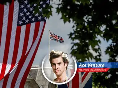 Ace Ventura, Pet Detective, sniffs out a possible trade agreement between the U.K. and the U.S., leaving no stone unturned... or hair un-slicked! image