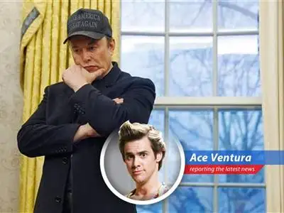 Ace Ventura investigates Elon Musk's decreasing involvement in Trump's Department of Government Efficiency amidst Tesla's financial woes and accusations of conflicting interests. image