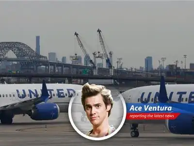 Ace Ventura investigates United Airlines flight delays at Newark Airport due to air traffic controller staffing issues. Could this BE any more chaotic? image