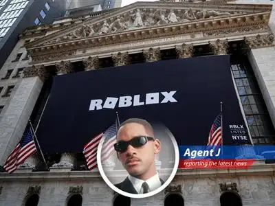 Agent J investigates the Roblox stock surge, advising investors to cool it before things get Slimer-level messy. image