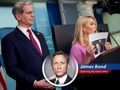 Amazon faces White House ire over potential tariff displays, sparking a political spat and stock market jitters. Bond investigates with martini in hand. image