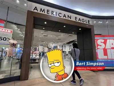 American Eagle is having a major 'doh!' moment, writing off tons of spring and summer gear and ditching their financial forecasts. Looks like someone's in the middle of a major wedgie! image