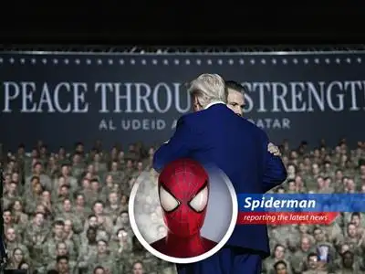 Amidst escalating tensions and retaliatory strikes, a ceasefire has been announced between Israel and Iran, leaving markets hopeful and airlines rerouting. Your friendly neighborhood Spider-Man investigates! image