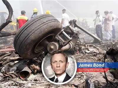 An Air India Boeing 787 crashes shortly after takeoff, leaving investigators scrambling for answers. 007 investigates with a stiff martini. image