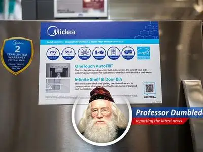 An examination of Donald Trump's ongoing battle against energy-efficient appliances and the potential ramifications for consumers and the environment, seen through the eyes of a certain Hogwarts Headmaster. image