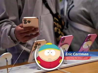 Apple's rumored to be working on a folding iPhone, and I, Eric Cartman, will be first in line, even if those stupid Samsung people are making the screen! image