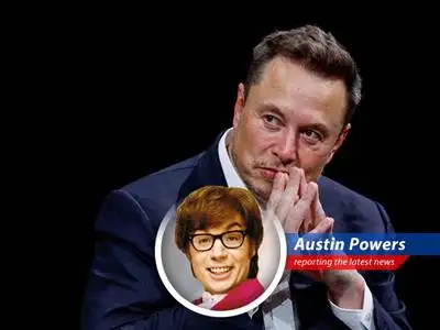 Austin Powers investigates Elon Musk's latest shenanigans, featuring Twitter spats, political parties, and calls for board intervention. Groovy, baby! image