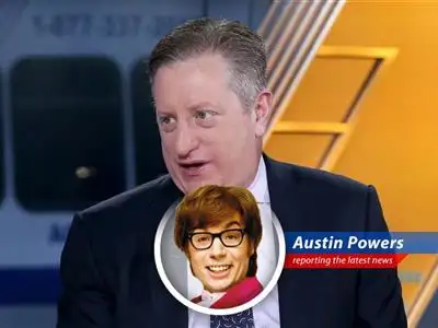 Austin Powers investigates Steve Eisman's warning about Trump's tariffs leading to a global trade war and potential recession. Shagadelic! image