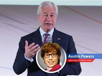 Austin Powers reports on JPMorgan Chase's surprising embrace of Bitcoin for clients, despite CEO Jamie Dimon's lingering skepticism. Yeah, baby, yeah! image