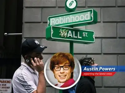 Austin Powers reports on Robinhood's recent stock surge, ambitious crypto expansion in Europe, and plans to revolutionize financial infrastructure with tokenized assets, yeah! image