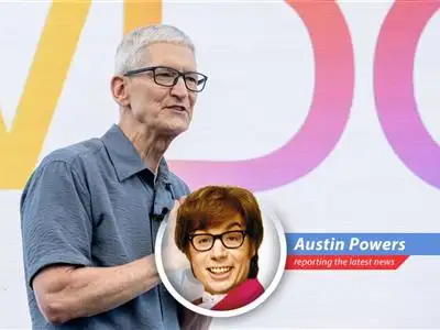 Austin Powers reports on Wall Street's lukewarm reaction to Apple's developer conference, where the lack of far-out AI updates left analysts feeling a bit 'meh,' yeah, baby! image
