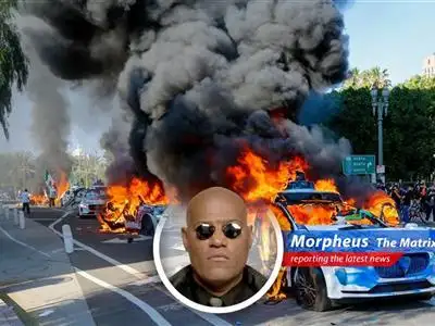Autonomous vehicles become collateral damage in LA protests against immigration policies, raising questions about safety and the future of robotaxis. image