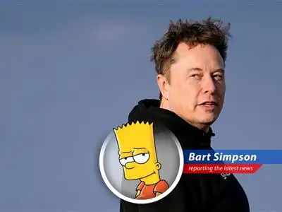 Bart Simpson reports on the ongoing saga of Tesla's stock, Elon Musk's social media escapades, and his on-again, off-again feud with Donald Trump. Cowabunga! image