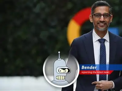 Bender's take on Alphabet's Q1 earnings: YouTube nearly failed, but somehow they still raked in the dough, mostly thanks to advertising and AI shenanigans. I want some! image