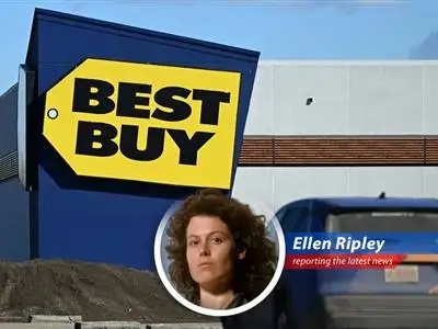 Best Buy slashes its sales and profit forecasts amidst tariff turmoil, proving that even Earth's problems sometimes feel like fighting a Xenomorph – endless and frustrating. image