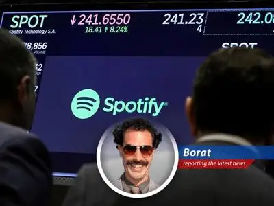 Borat Reports on the Wild World of American Business: Spotify's Mishigas, Hims & Hers' Mazel Tov, and Other Kapitalist Kraziness! image