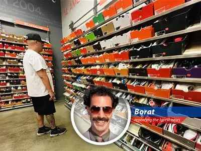 Borat investigates how Trump's tariffs are making clothes and shoes more expensive for Americans, maybe even too expensive for sexy time! image