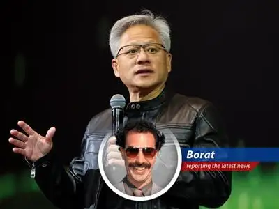 Borat report on Nvidia earnings, very nice! Chip company make kazillions but face troubles with China and new export rules. High five! image