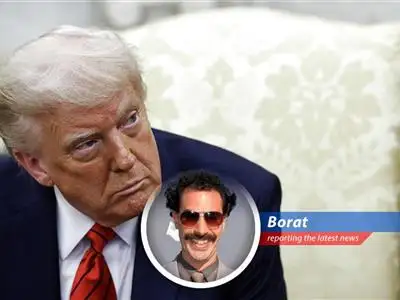 Borat reports on Trump's meeting with Walmart, Target, Home Depot, and Lowe's executives to discuss the impact of his tariffs. Chenqui! image