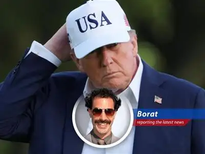 Borat reports on Trump's new 25% tariffs on imports from Japan and South Korea, questioning if it's 'very niiice' or a 'great success' for the United States. image