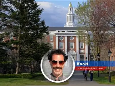 Borat reports on how Harvard beat back Trump's attempt to stop smart foreigners from learning in America, proving that even in these crazy times, the penise… uh, the law, can be mighty. image