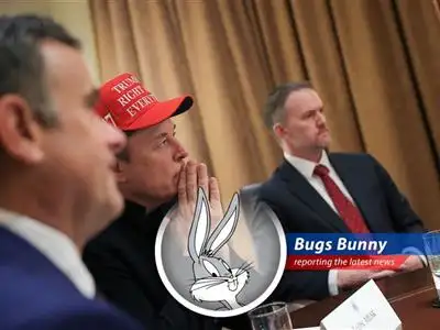 Bugs Bunny reports on Tesla's Q1 earnings, Musk's antics, and the potential tariff troubles. Eh, what's up, Doc? image