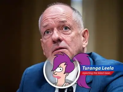 CEO Andrew Witty abruptly resigns from UnitedHealth, causing stock prices to plummet and raising eyebrows higher than Fry's hair after a Slurm Loco binge. Old CEO returns from past. image