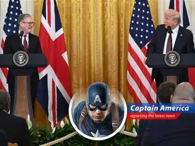 Captain America reports on the U.K. and U.S. striking a trade deal, navigating tariffs and economic uncertainties in a post-Snap world. image