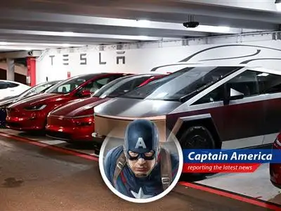 Captain America weighs in on Tesla's potential downturn, citing weakening demand, stiff competition, and a possibly overvalued stock. image