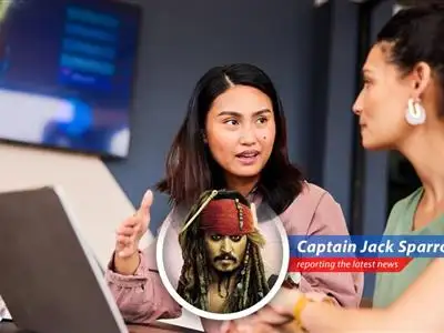 Captain Jack Sparrow deciphers Microsoft's report on how landlubbers are using AI to avoid human contact at work, for better or worse. Savvy? image