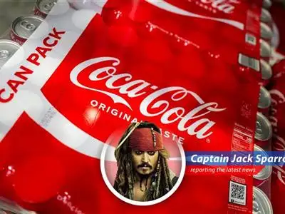 Captain Jack Sparrow reports on Coca-Cola's surprising first-quarter earnings, navigating trade winds and leaving Pepsi in its wake. Savvy? image