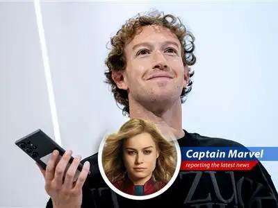Captain Marvel breaks down Meta's stellar Q1 performance, proving even tech giants can handle a little cosmic uncertainty, with a dash of AI and a whole lot of 'Higher, Further, Faster' spirit! image