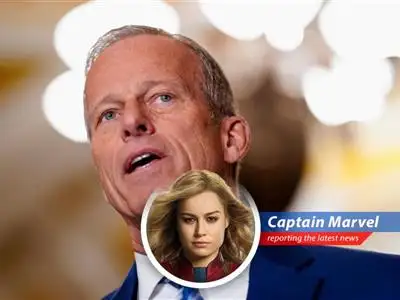 Captain Marvel's take on the Senate's rollercoaster vote on a massive spending bill, filled with twists, turns, and enough drama to power a Binary transformation. image