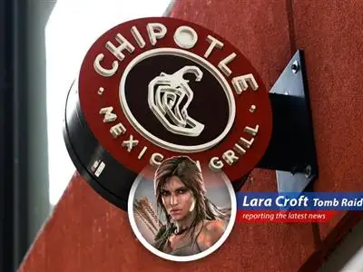 Chipotle faces unexpected sales slump due to economic woes and weather, leading to revised growth forecasts. Even Lara Croft can't raid a good deal these days! image