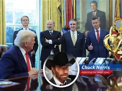 Chuck Norris breaks down the latest economic news, from Trump's policies to Tesla's rollercoaster and the threat of Chinese stock delisting. Spoiler alert: America always wins. image