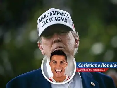 Cristiano Ronaldo analyzes the escalating tensions between the US and Iran, with a dash of CR7 flair and a sprinkle of 'peace' wishes...Siiiuuu! image