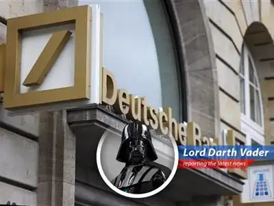 Darth Vader analyzes Deutsche Bank's surprisingly strong first quarter, navigating economic turbulence and U.S. tariff policies with a Force-choke hold on reality. image