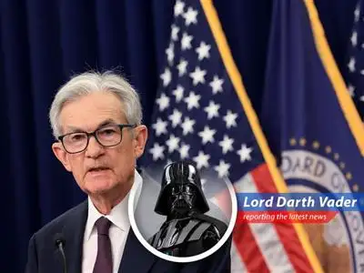 Darth Vader analyzes Jerome Powell's speech at the ECB forum, highlighting the power struggles and potential for galactic economic domination. image