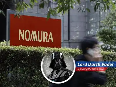 Darth Vader reports on Nomura's acquisition of Macquarie's US and European asset management businesses, a strategic move to dominate the financial galaxy. image