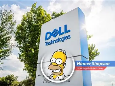 Dell's stock jumps higher than Bart's hair after an electric fence zap! Thanks to AI systems and some fancy financial footwork, they're raking in the dough, even if some numbers are a bit...doh! image