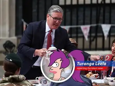 Despite scoring major trade deals, U.K. Prime Minister Keir Starmer's popularity is plummeting faster than Fry falling into a cryogenic tube. What's the dealio? image
